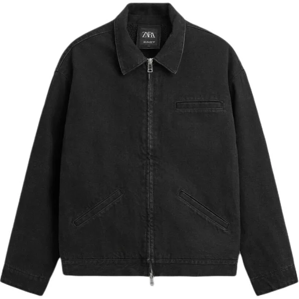 ZARA Denim Jackets Men's Black